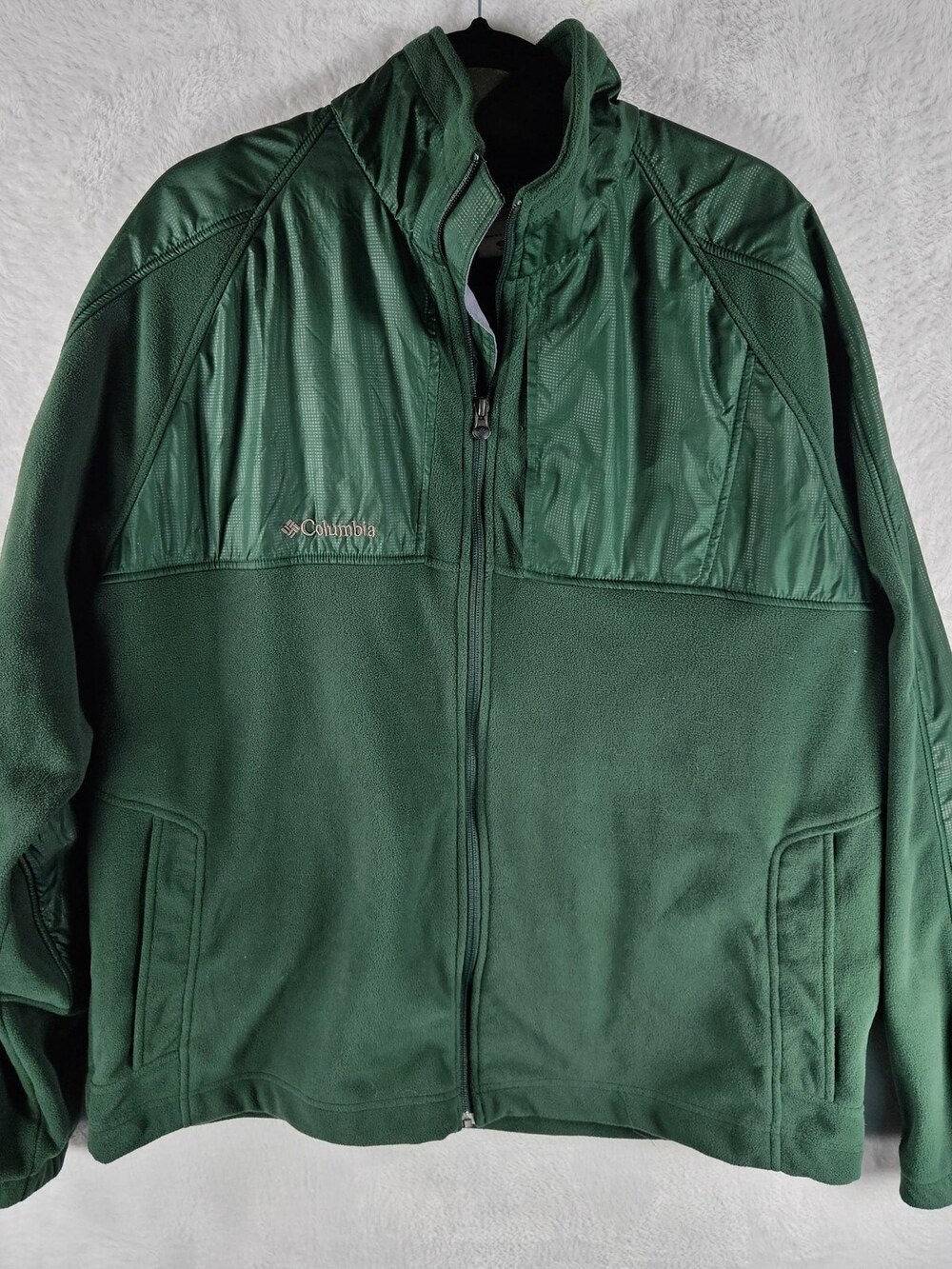 Columbia XCO Fleece Full Zip Hybrid Jacket Forest Green Men's Size Extra Large
